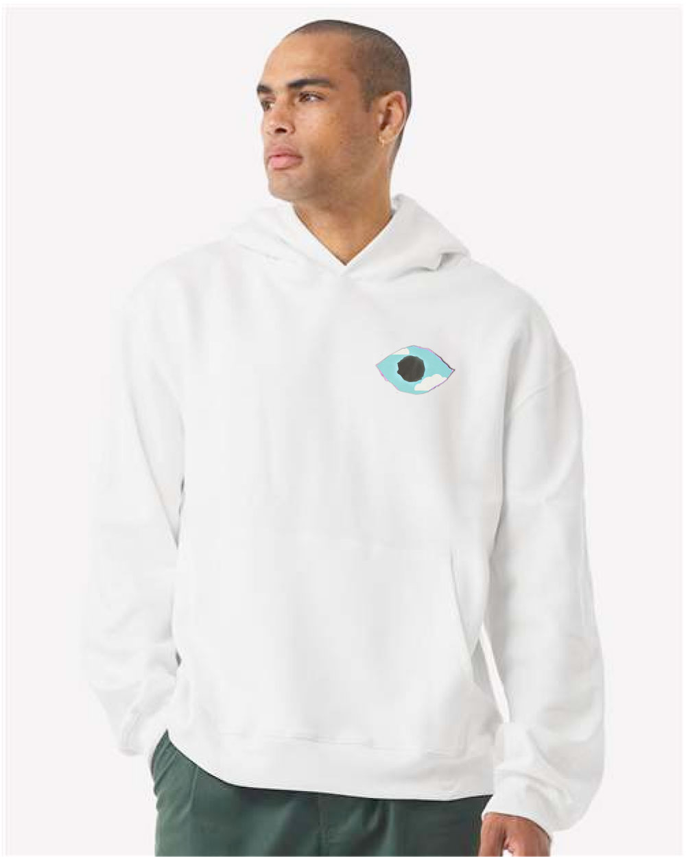 Tomorrow Needs You Eye White Heavyweight Hoodie - Image 2
