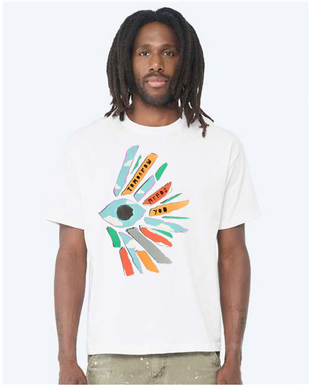 Tomorrow Needs You Sunburst White Tees